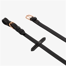 Equestro Lædertøjler med gummi og Rosegold