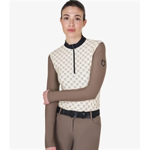 Equestro DAme langærmet bluse med monogram print