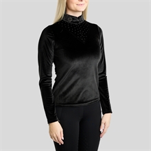 Montar MoValerie Langærmet Velour bluse med krystaller 